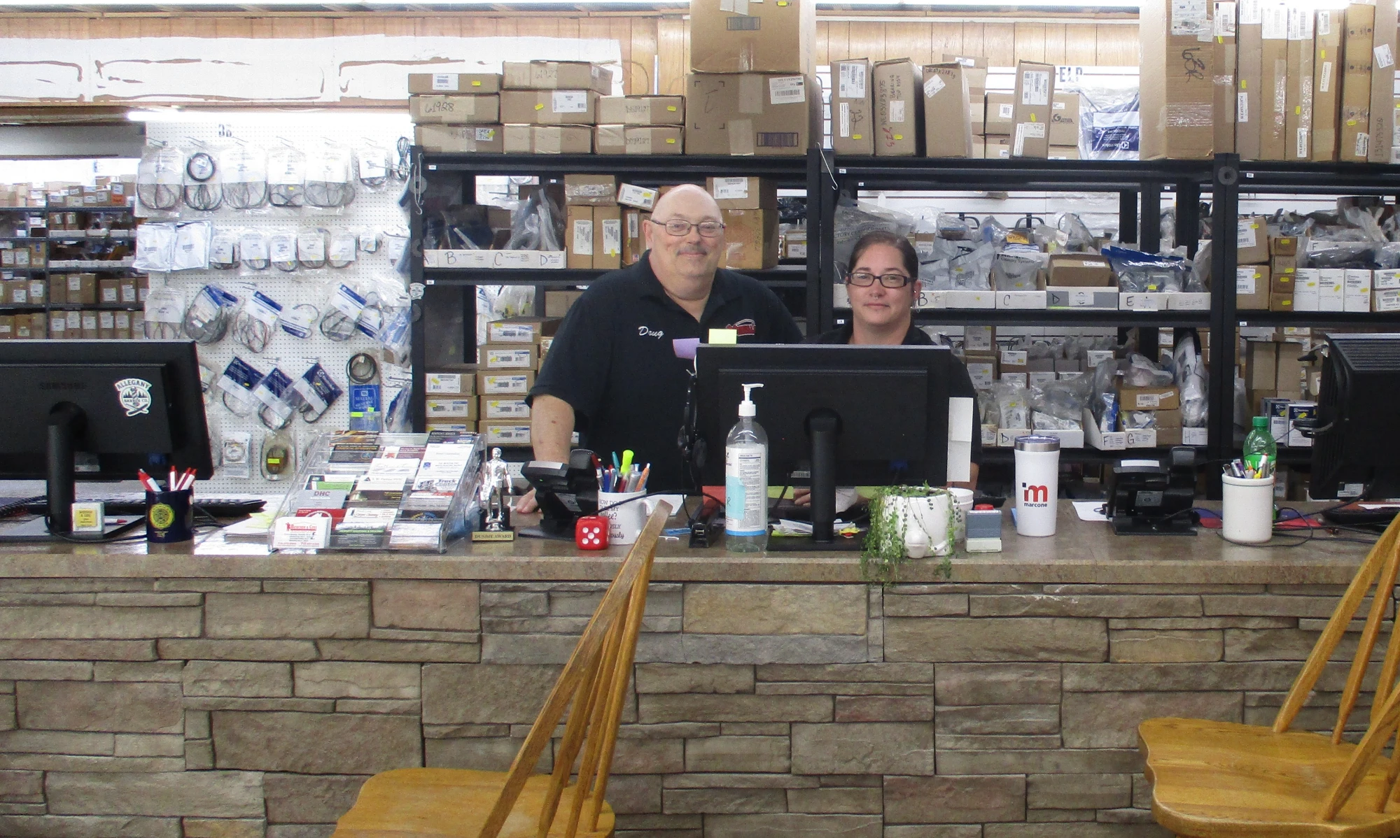 Doug and Kate at Besecker & Coss Parts Department Counter